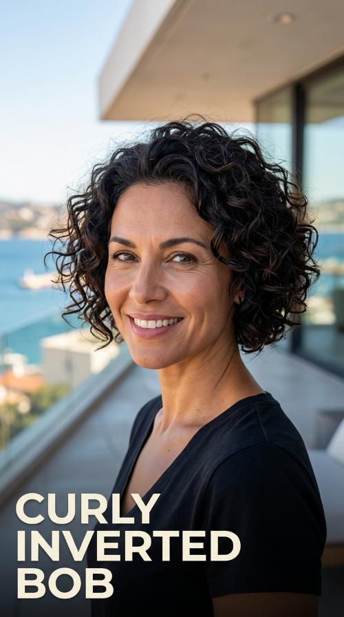 Curly Inverted Bob