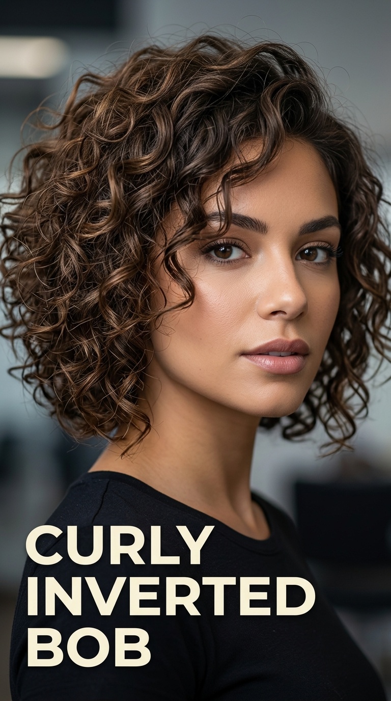 Curly Inverted Bob