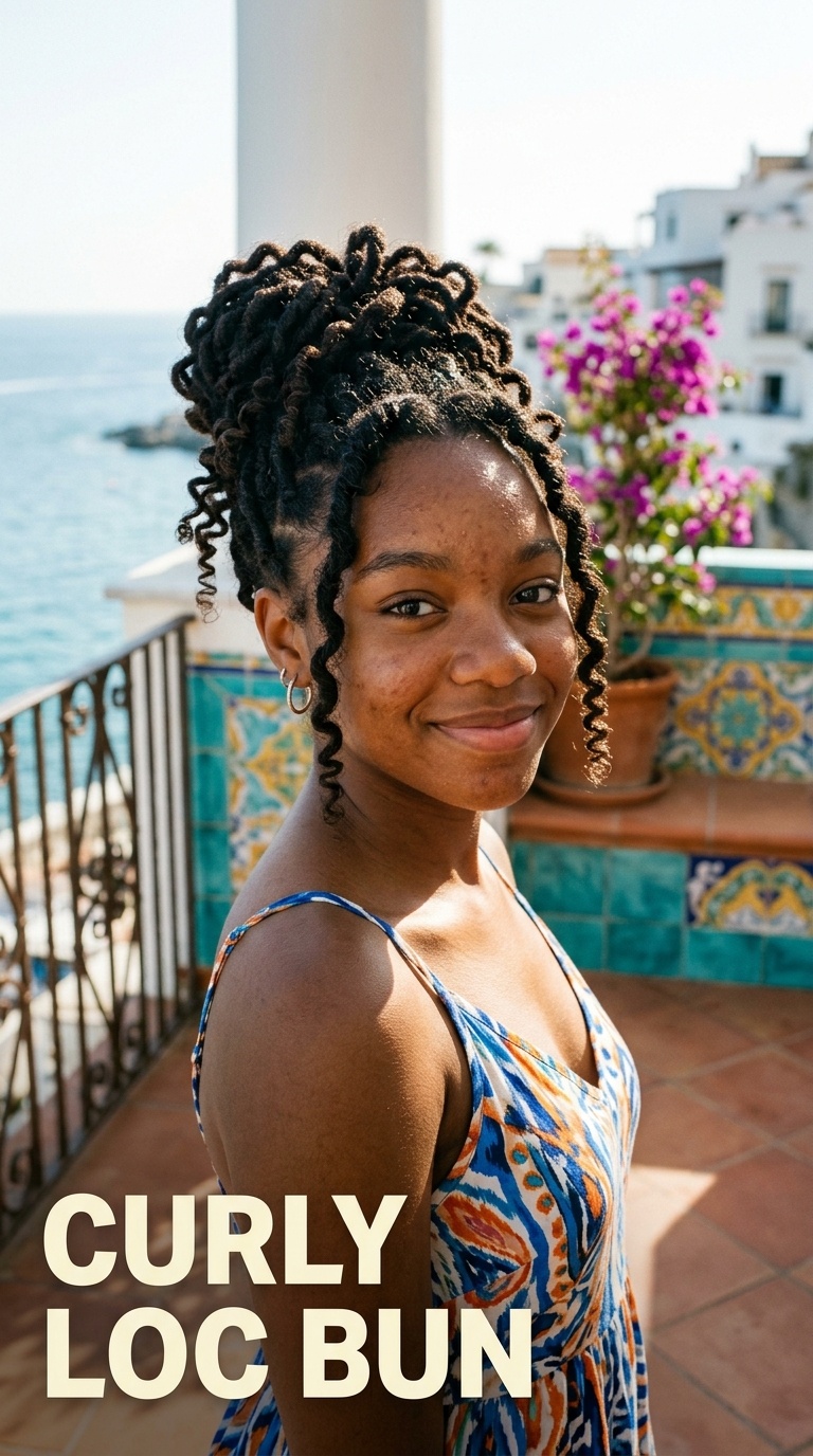 Curly Loc Bun