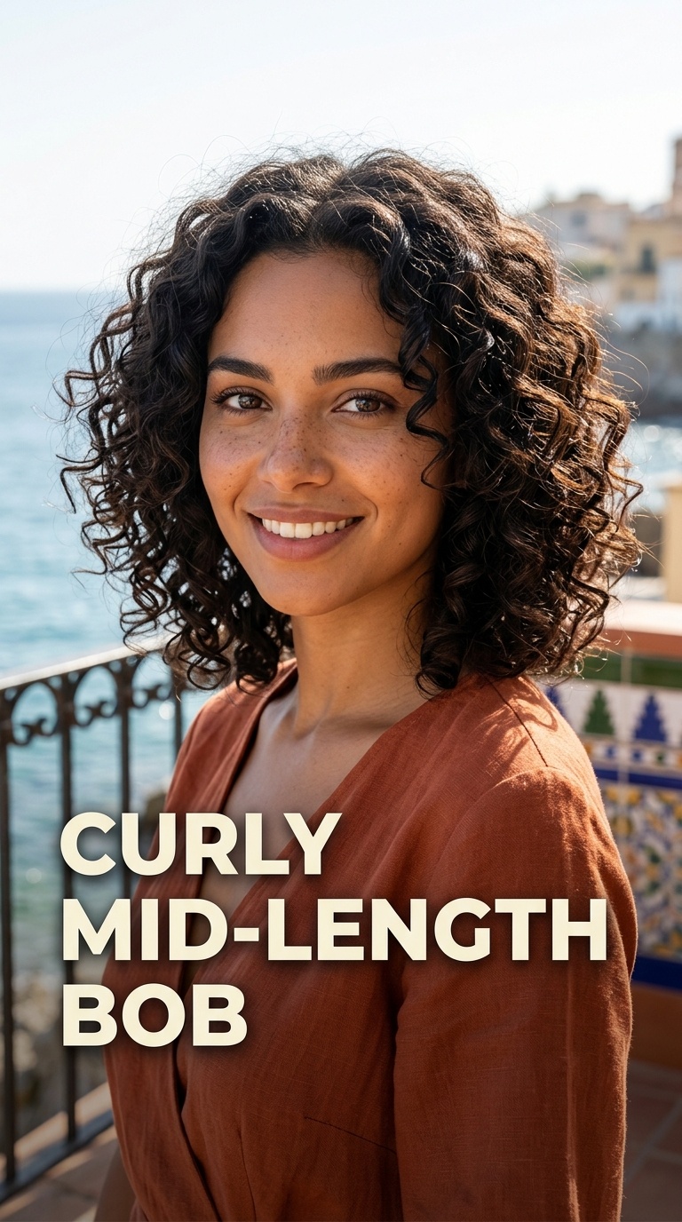 Curly Mid-Length Bob