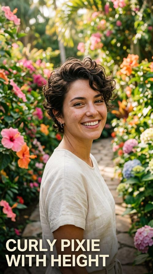 Curly Pixie with Height