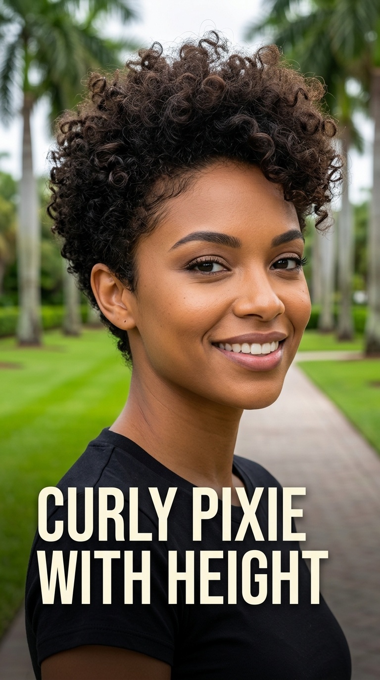 Curly Pixie with Height