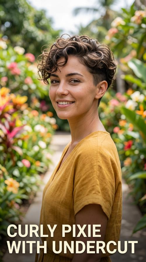 Curly Pixie with Undercut