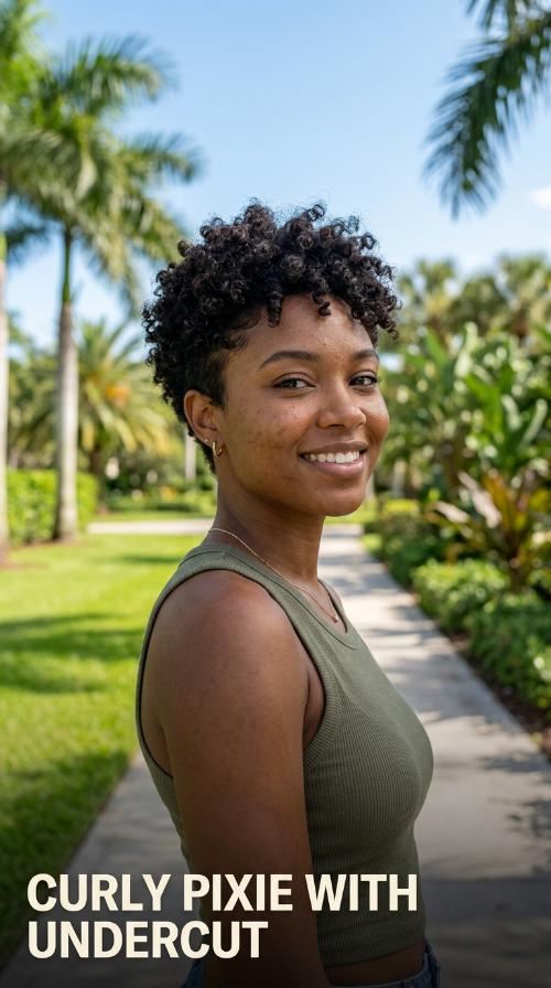 Curly Pixie with Undercut