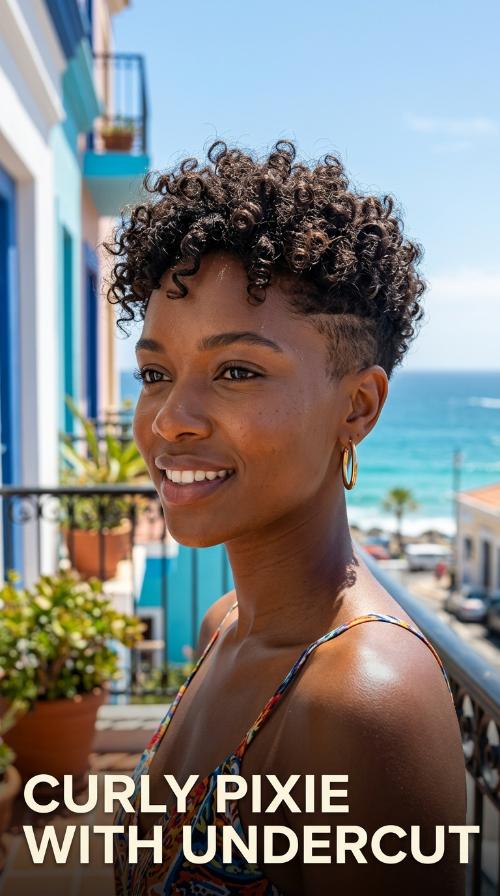 Curly Pixie with Undercut