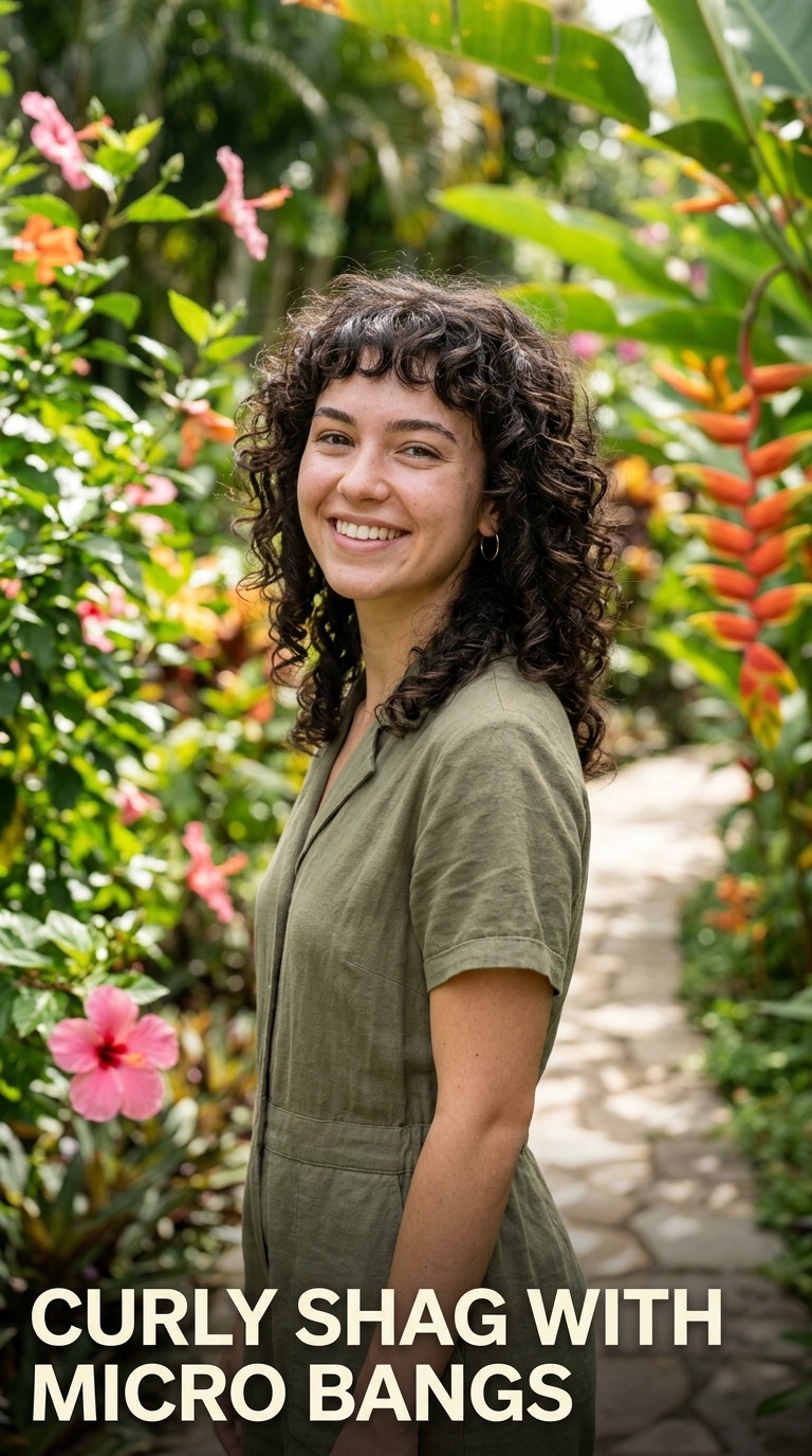 Curly Shag with Micro Bangs
