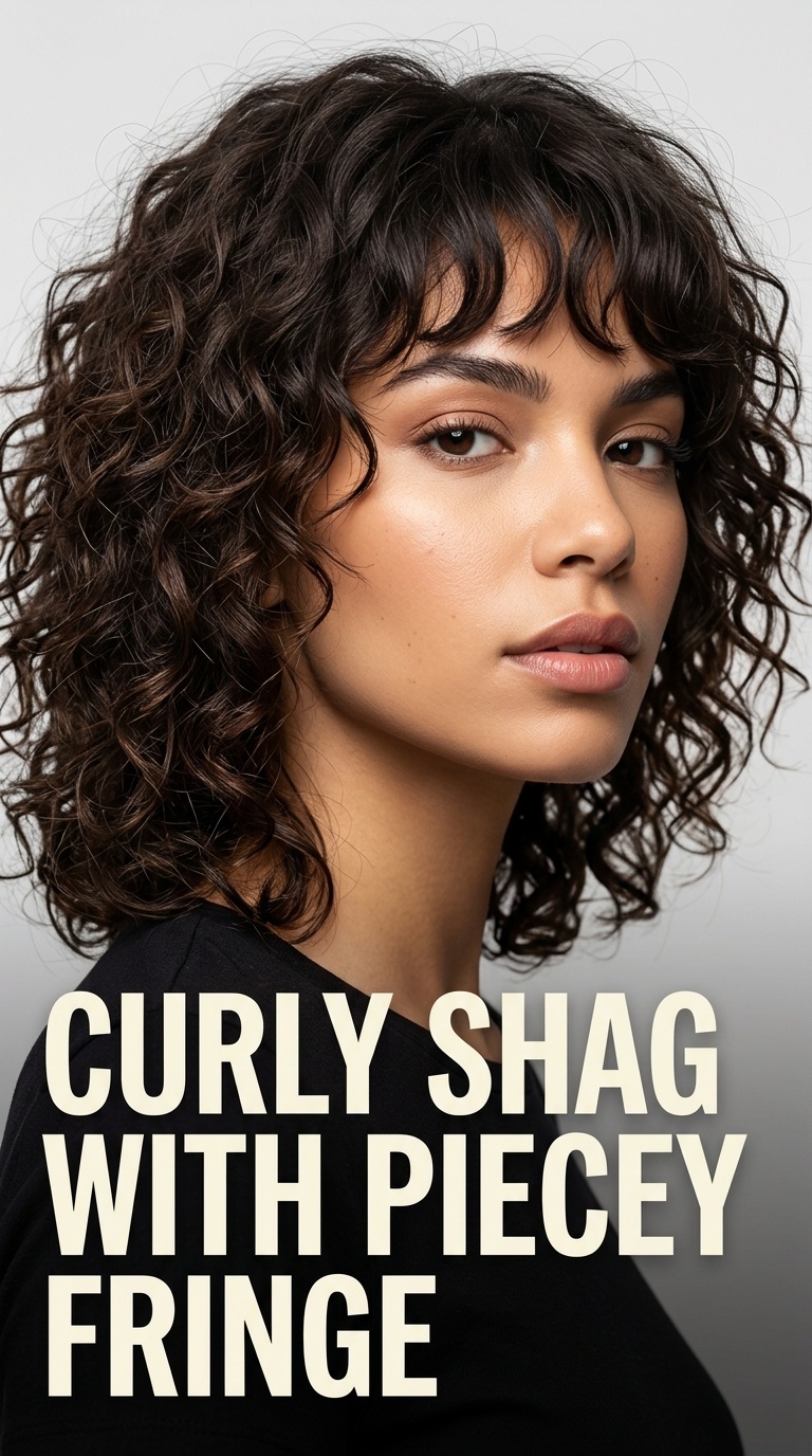 Curly Shag with Piecey Fringe