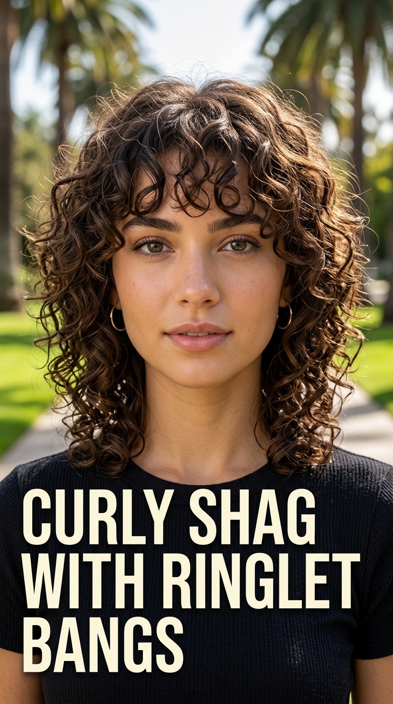 Curly Shag with Ringlet Bangs