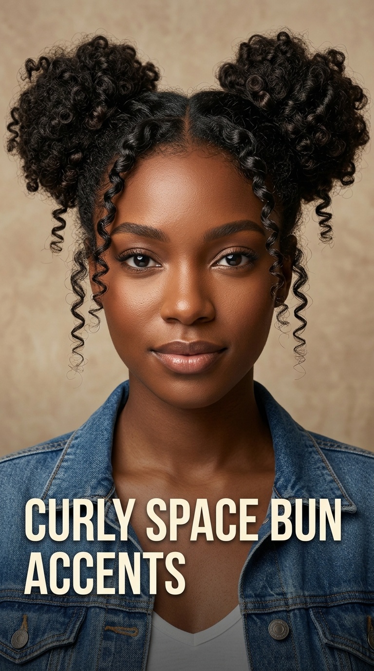 Curly Space Bun Accents