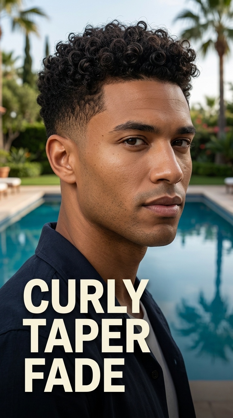 Curly Taper Fade