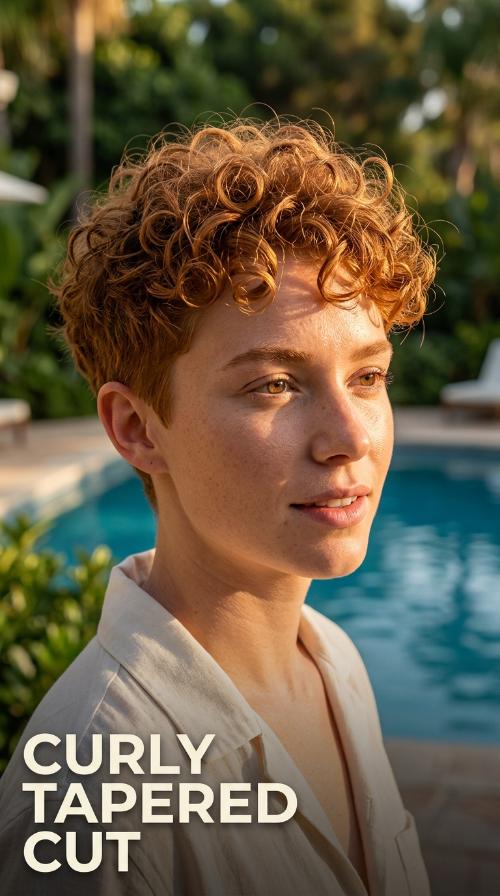 Curly Tapered Cut