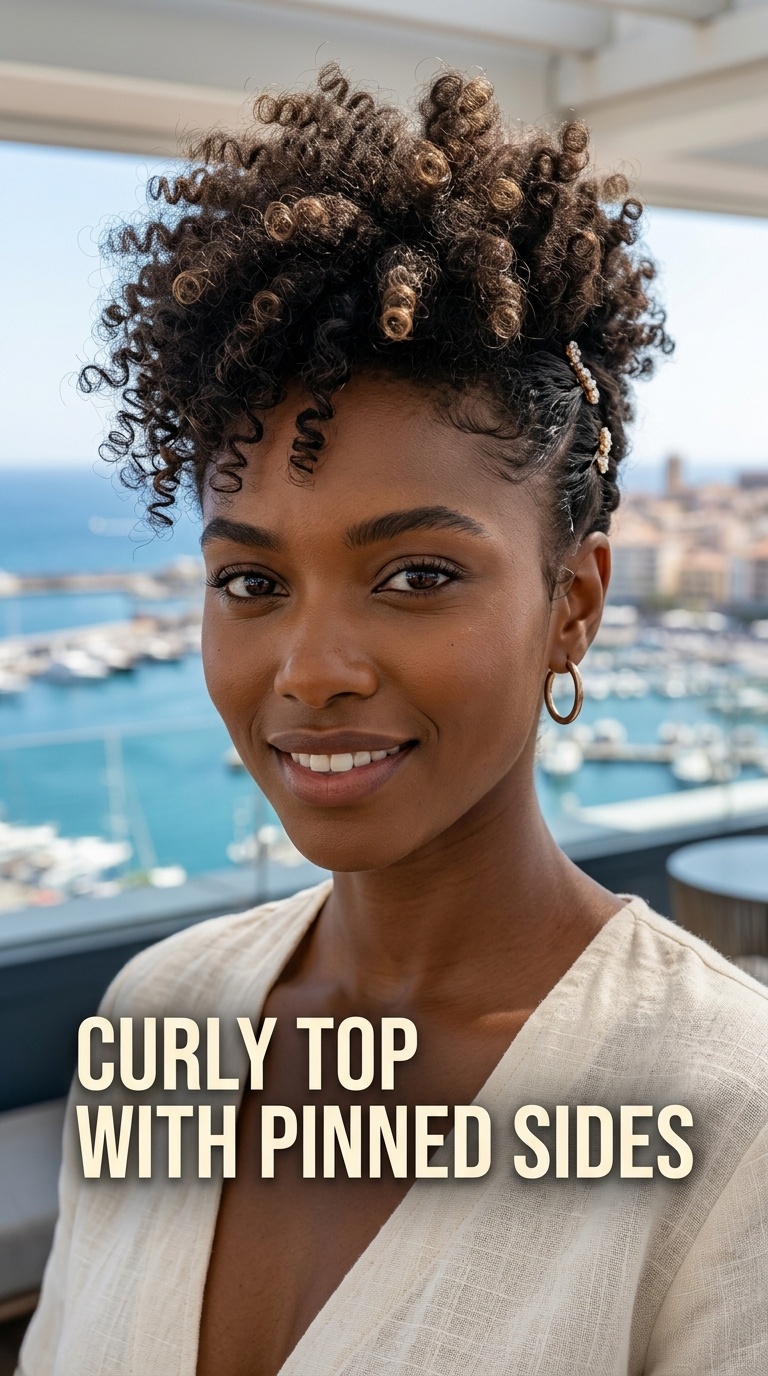 Curly Top with Pinned Sides