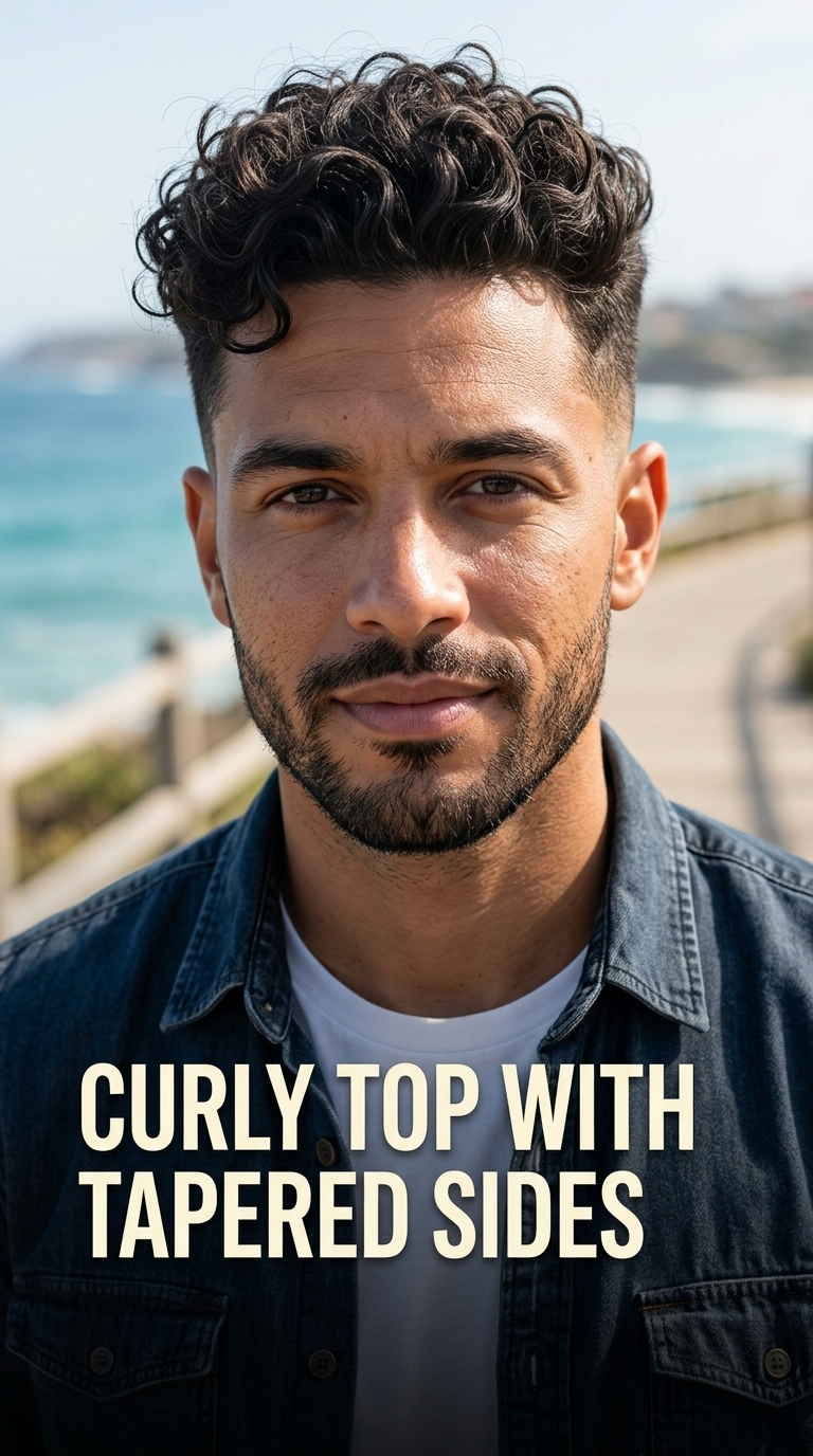 Curly Top with Tapered Sides