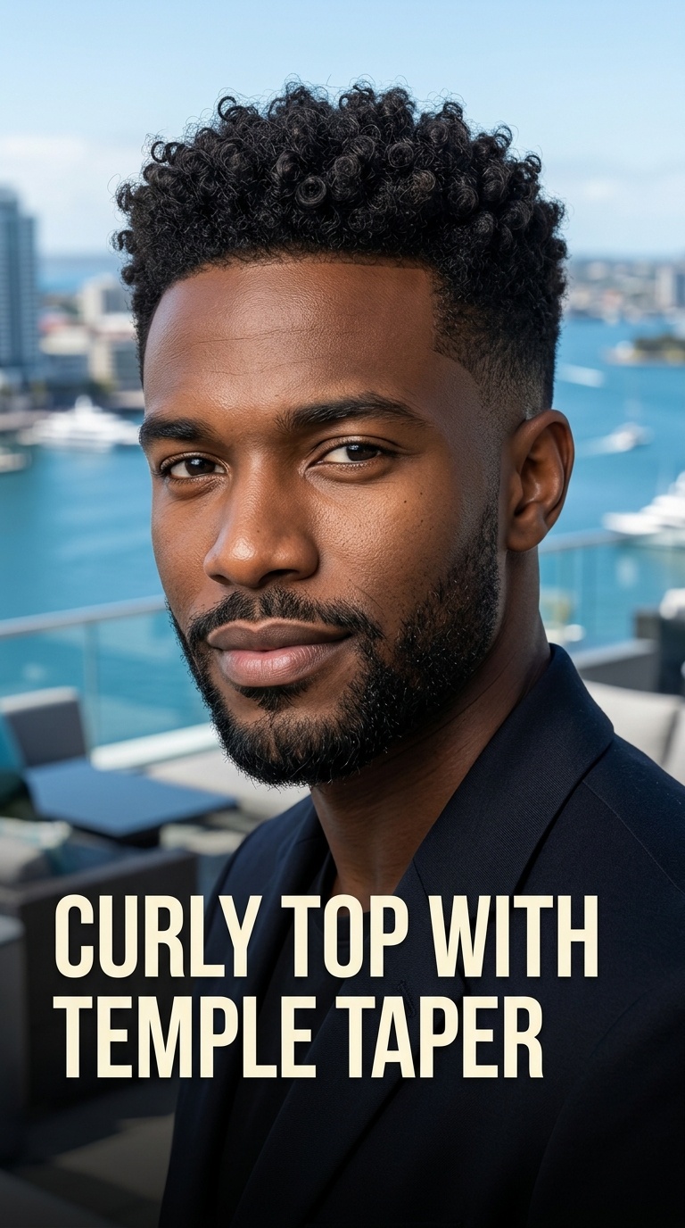 Curly Top with Temple Taper