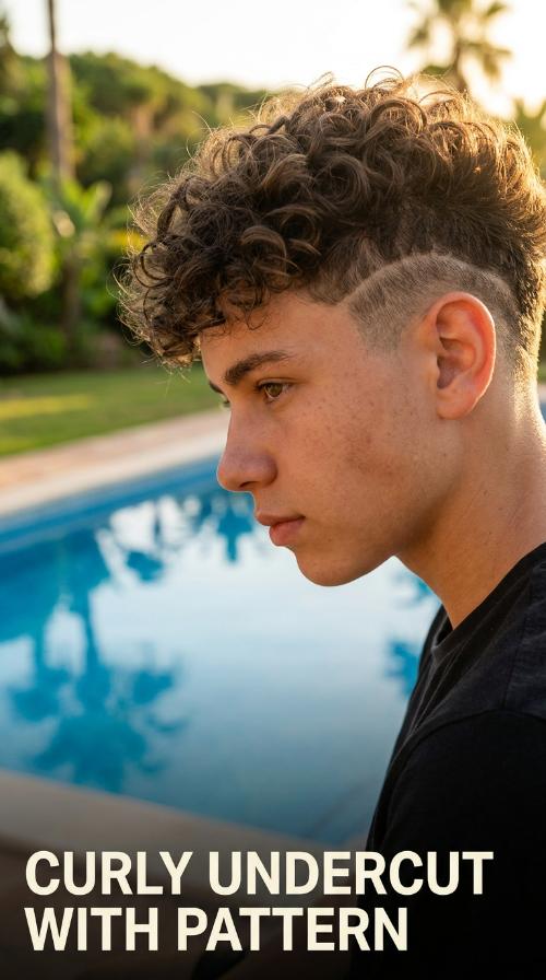 Curly Undercut with Pattern