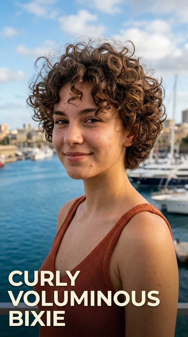 Curly Voluminous Bixie