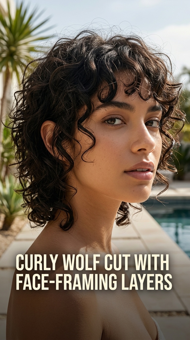 Curly Wolf Cut with Face-Framing Layers