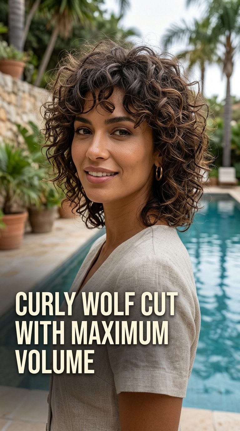 Curly Wolf Cut with Maximum Volume