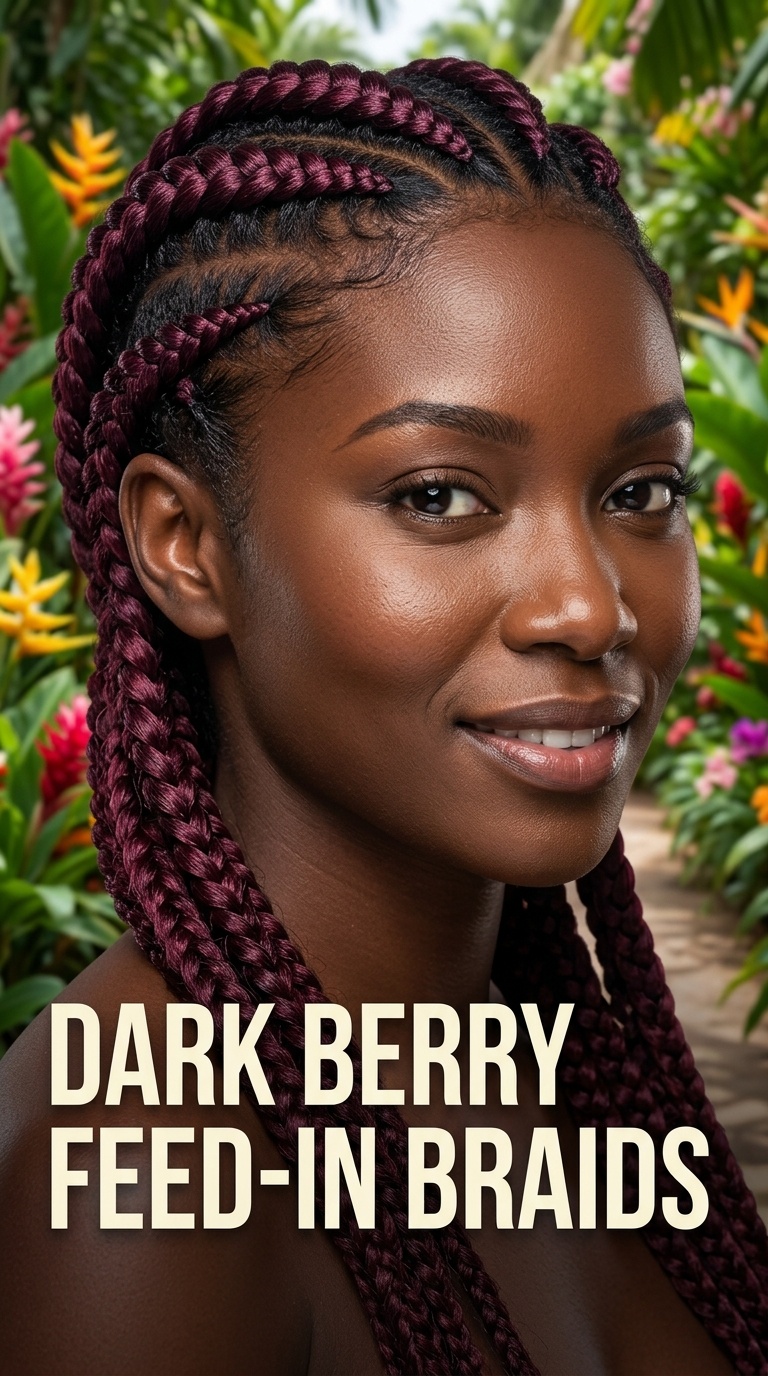 Dark Berry Feed-in Braids