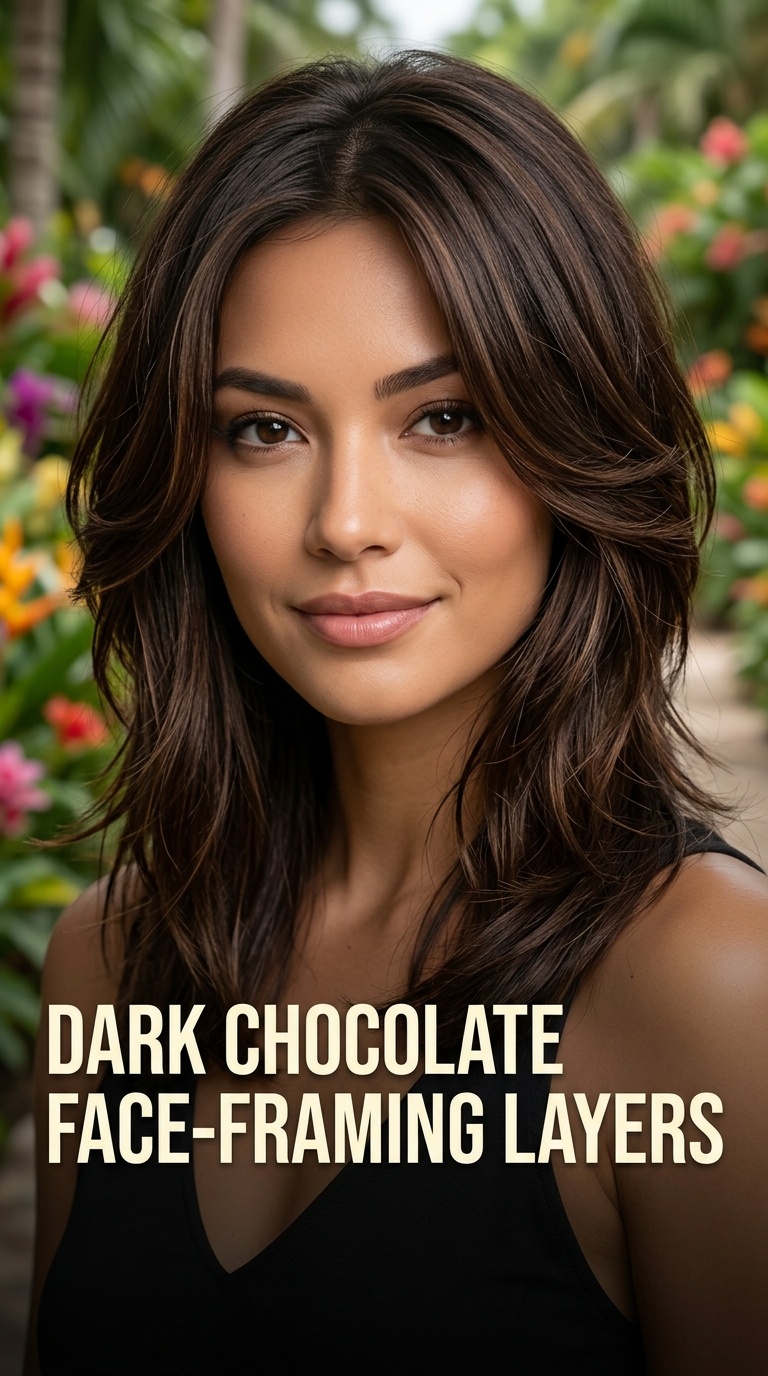 Dark Chocolate Face-Framing Layers