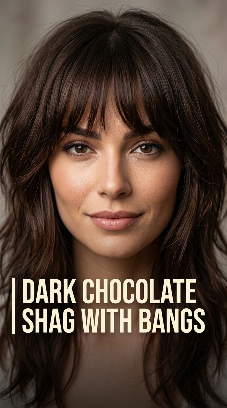 Dark Chocolate Shag with Bangs