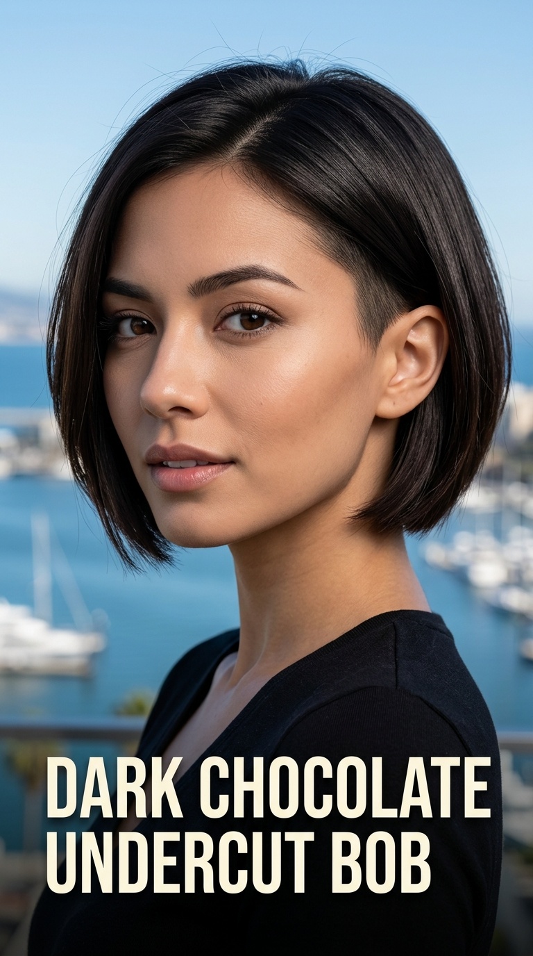 Dark Chocolate Undercut Bob