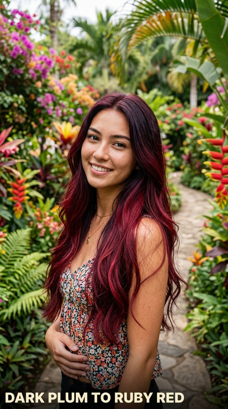 Dark Plum to Ruby Red