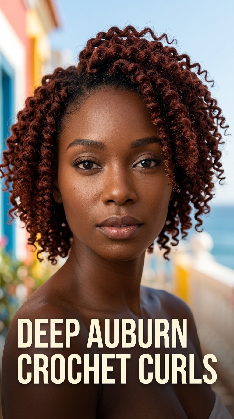 Deep Auburn Crochet Curls