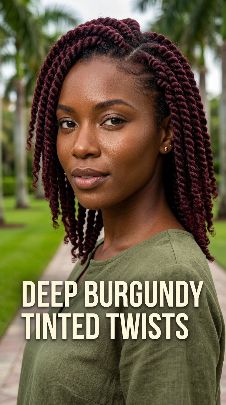 Deep Burgundy Tinted Twists