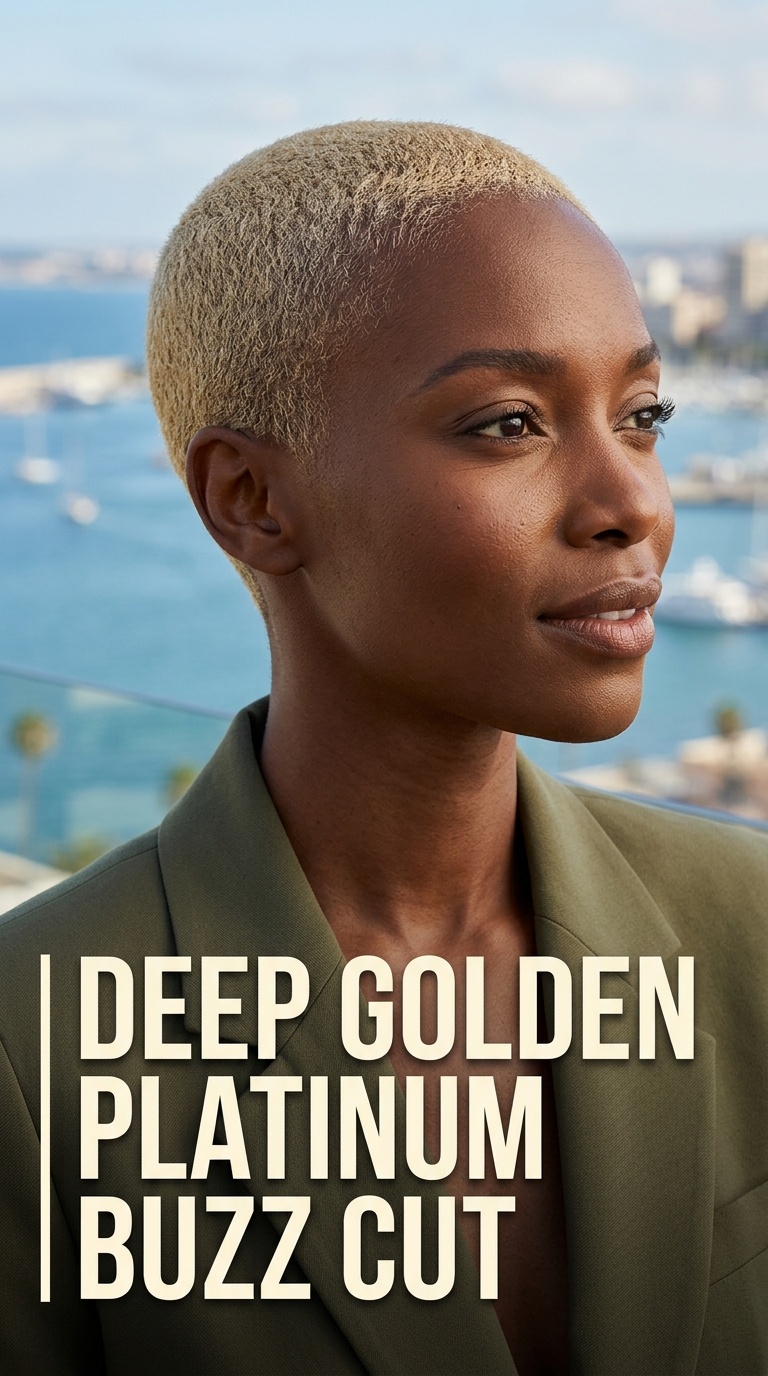 Deep Golden Platinum Buzz Cut