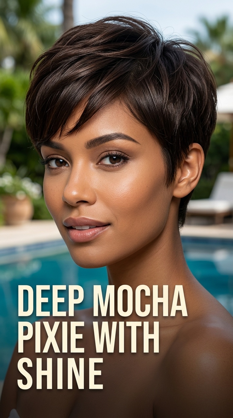 Deep Mocha Pixie with Shine