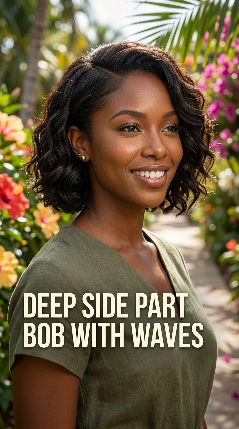 Deep Side Part Bob with Waves