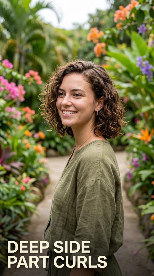 Deep Side Part Curls
