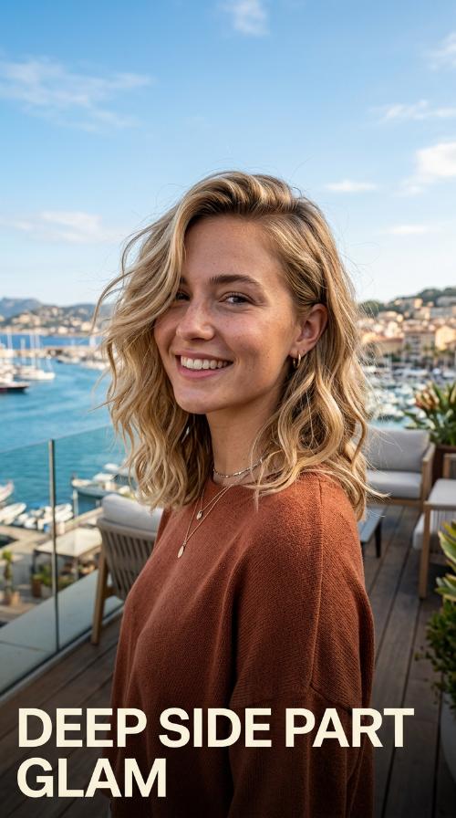 Deep Side Part Glam