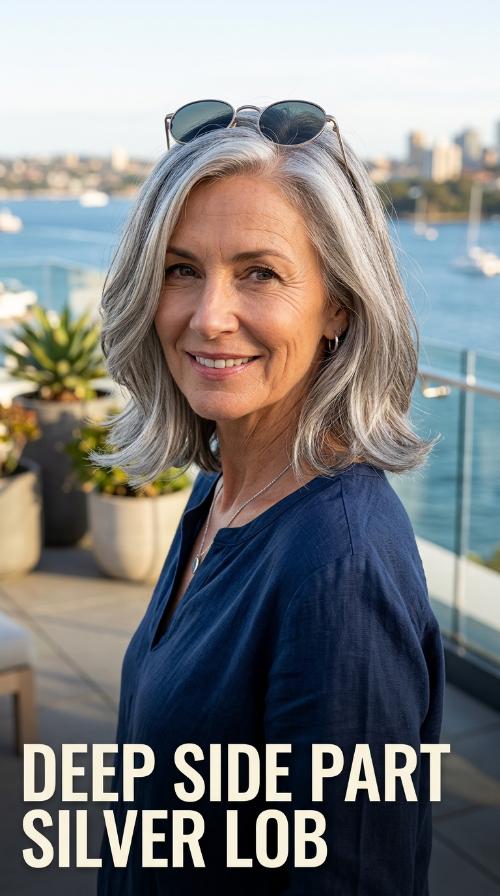 Deep Side Part Silver Lob