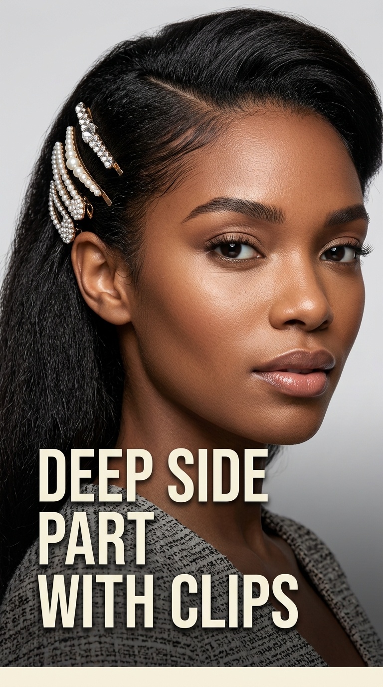 Deep Side Part with Clips