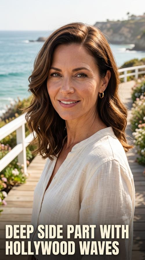 Deep Side Part with Hollywood Waves