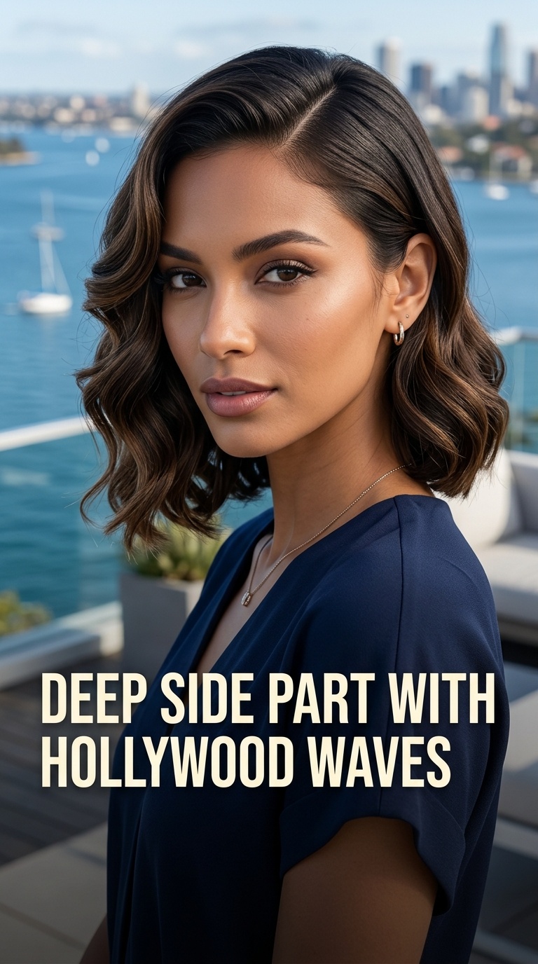Deep Side Part with Hollywood Waves