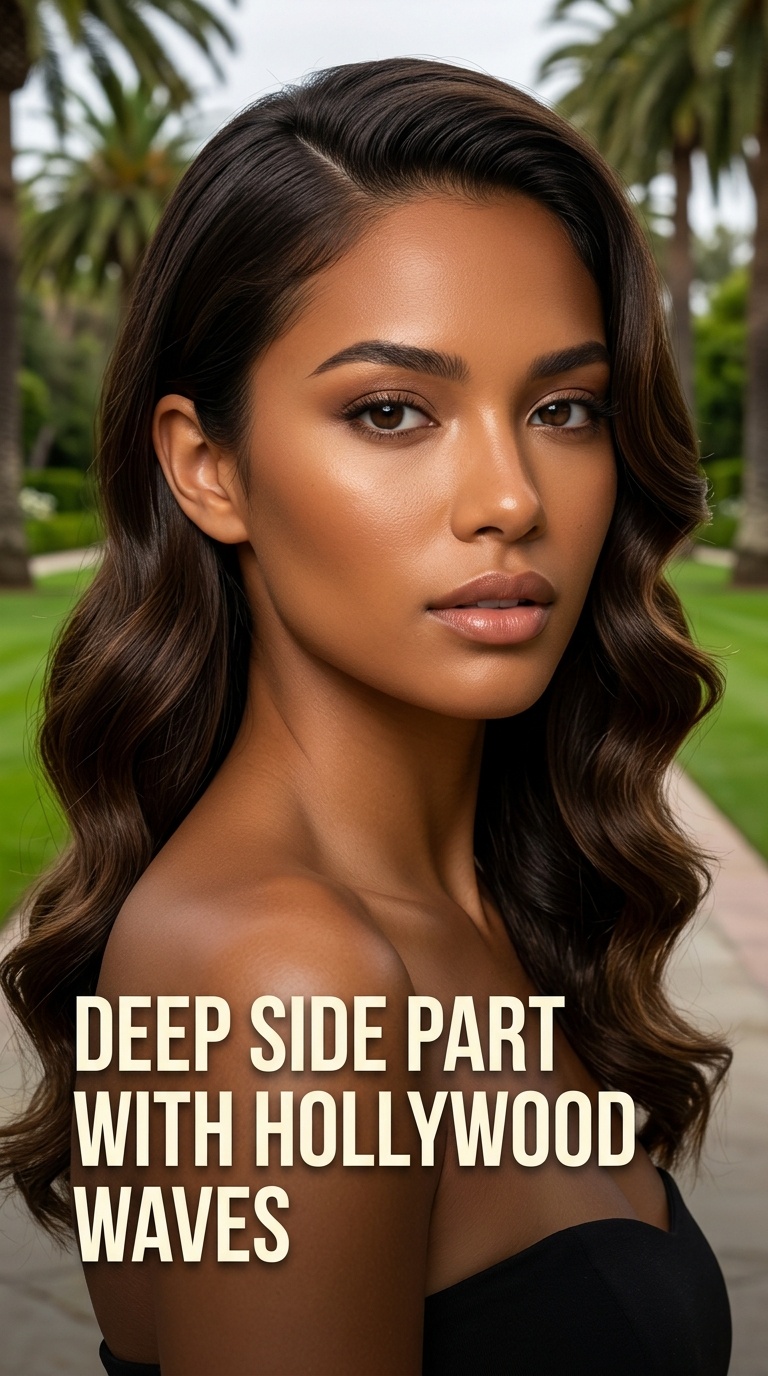 Deep Side Part with Hollywood Waves
