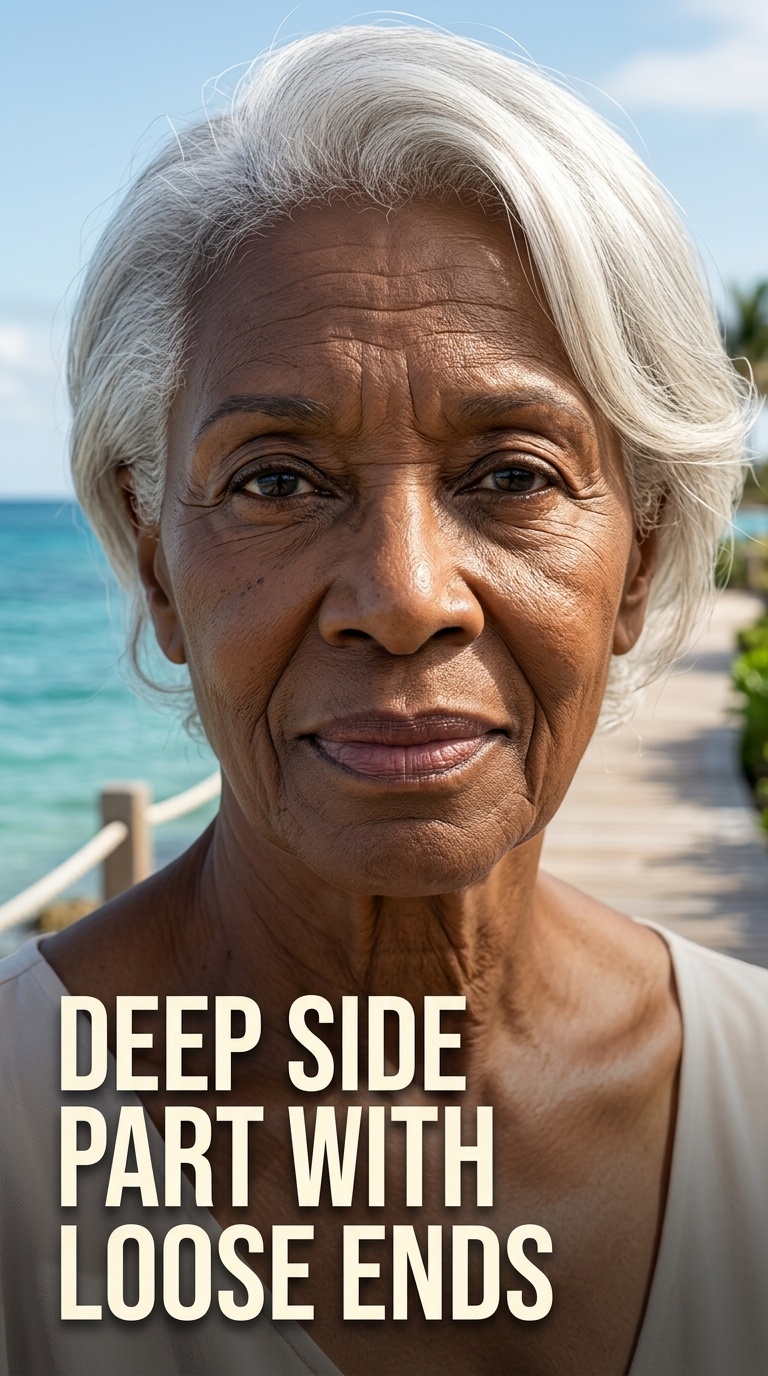 Deep Side Part with Loose Ends
