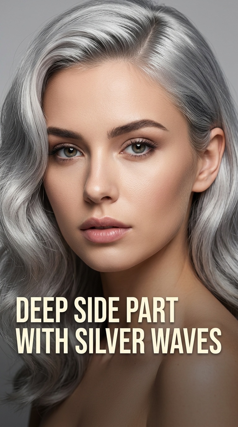 Deep Side Part with Silver Waves