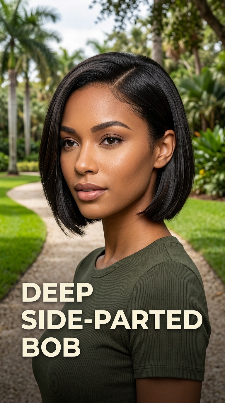Deep Side-Parted Bob