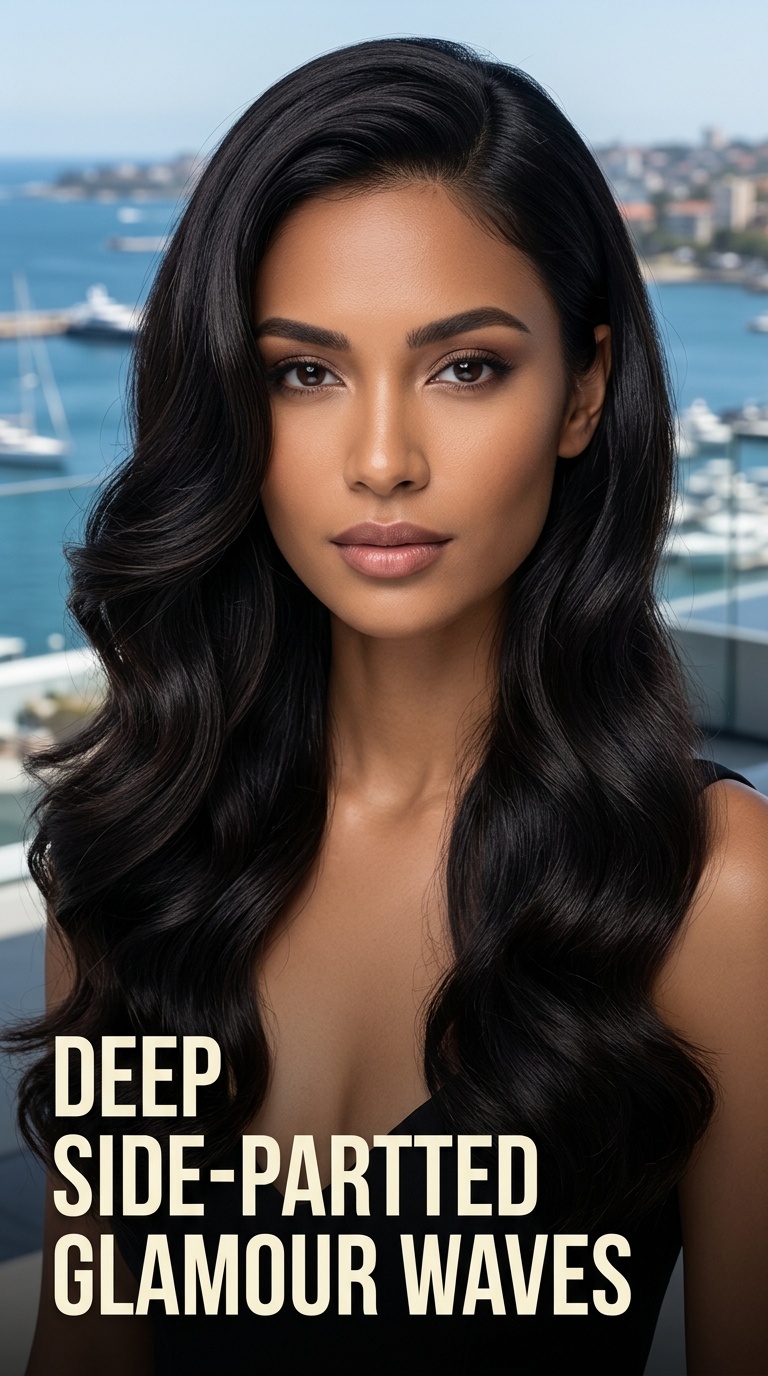 Deep Side-Parted Glamour Waves