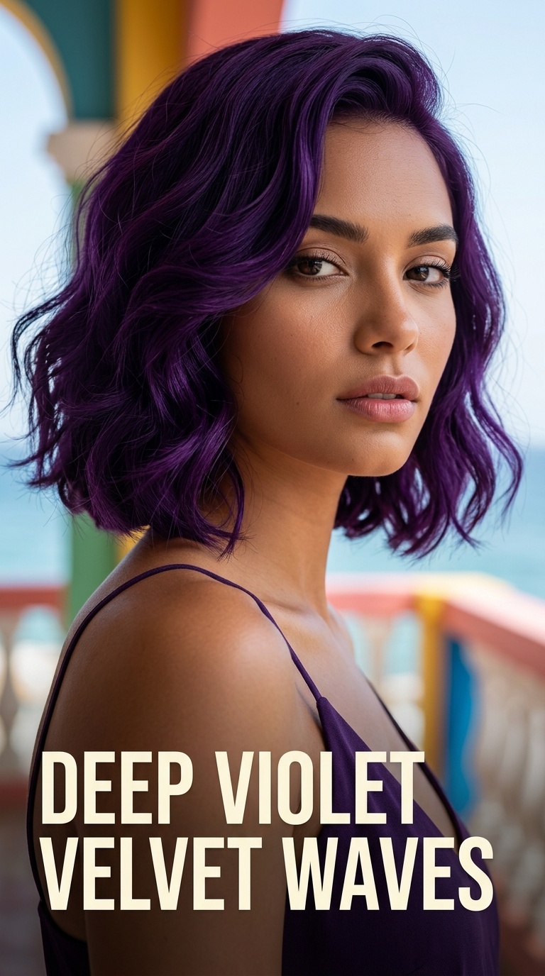 Deep Violet Velvet Waves