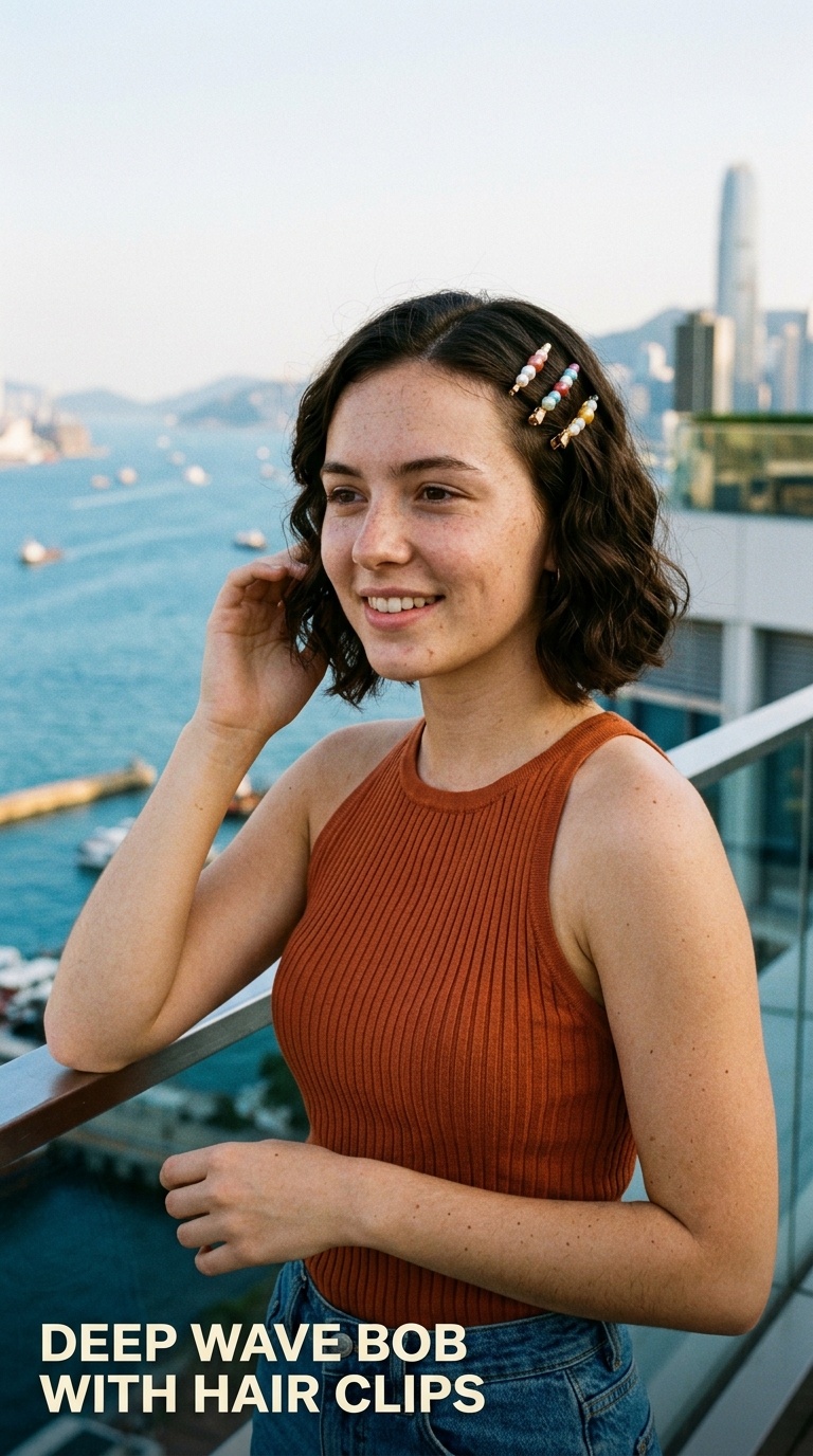 Deep Wave Bob with Hair Clips