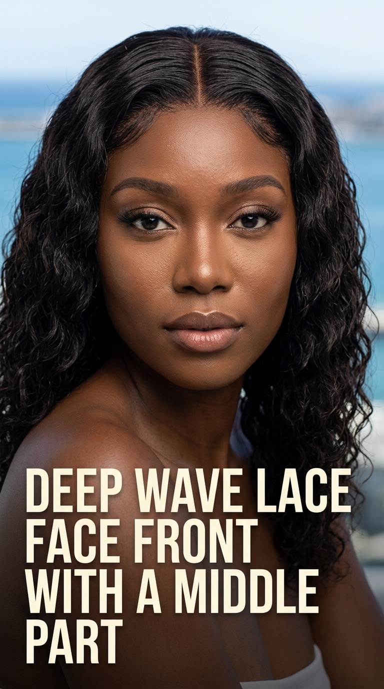 Deep Wave Lace Front with a Middle Part