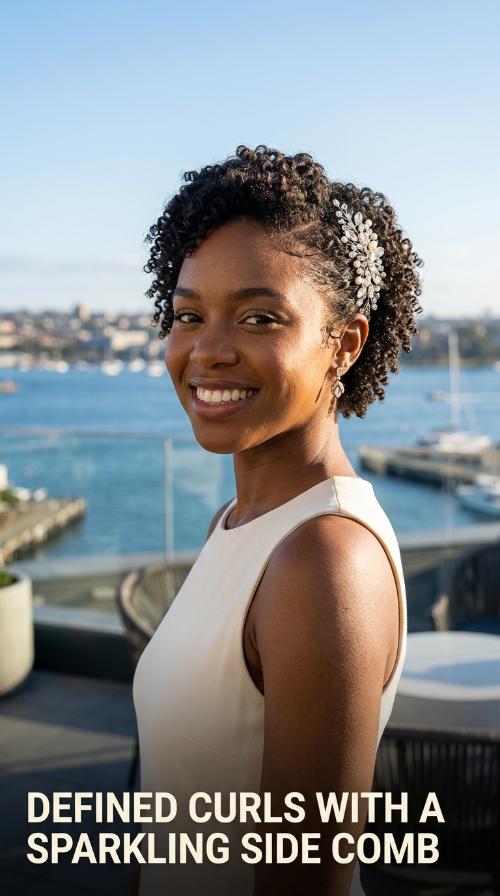 Defined Curls with a Sparkling Side Comb