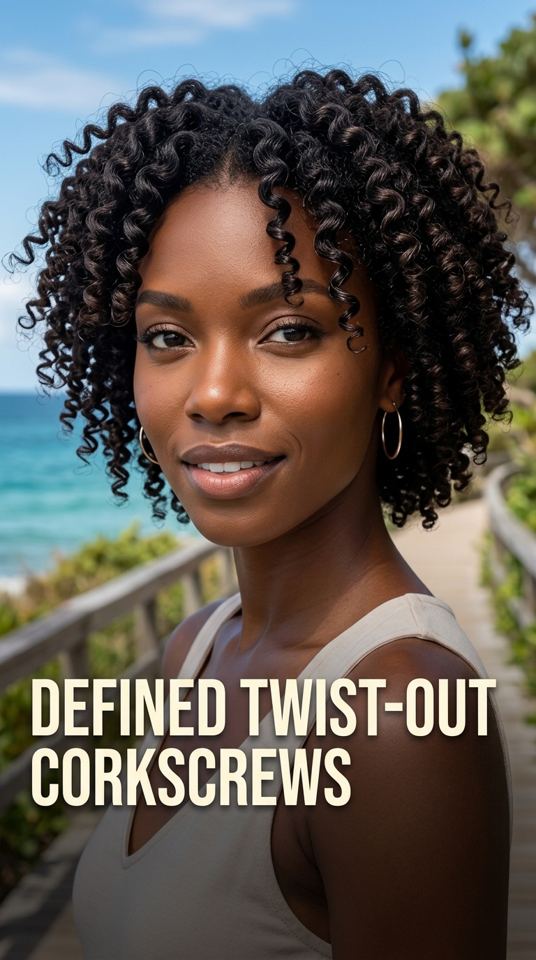 Defined Twist-Out Corkscrews