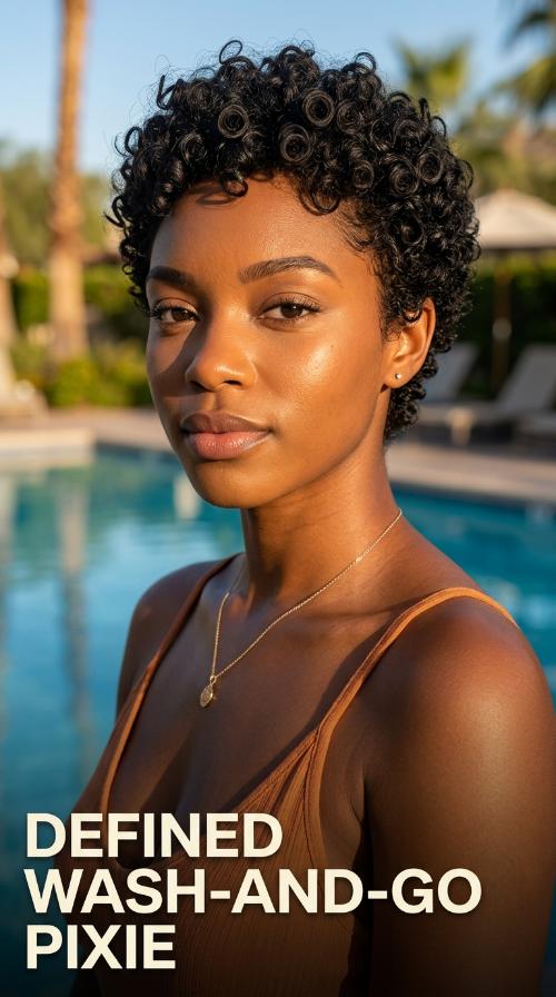 Defined Wash-and-Go Pixie