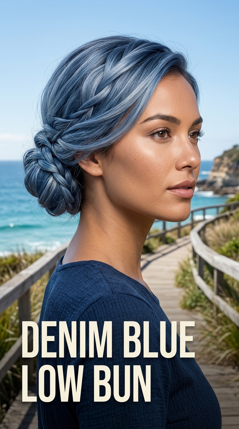 Denim Blue Low Bun